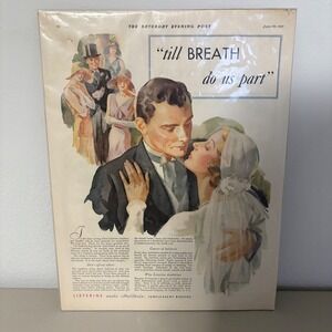VTG Saturday Evening Post "Till Breath Do Us Part" Listerine‎ Adv. JUNE 20 1931